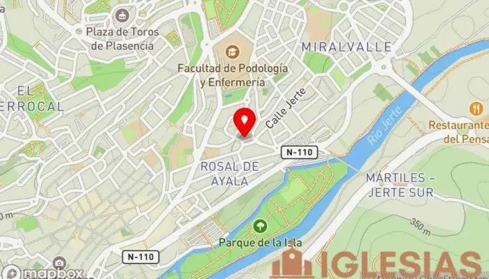 mapa de Iglesia Verbo de Dios- Plasencia Iglesia en Plasencia