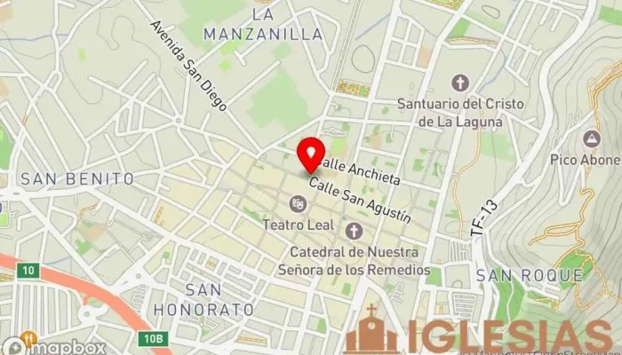 mapa de Iglesia y exconvento de San Agustín Museo, Atracción turística en La Laguna