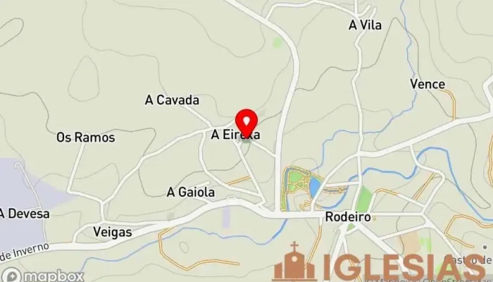 mapa de Igrexa de San Vicente de Rodeiro Iglesia en Rodeiro