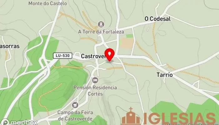 mapa de Igrexa de Soutomerille Iglesia en Castroverde