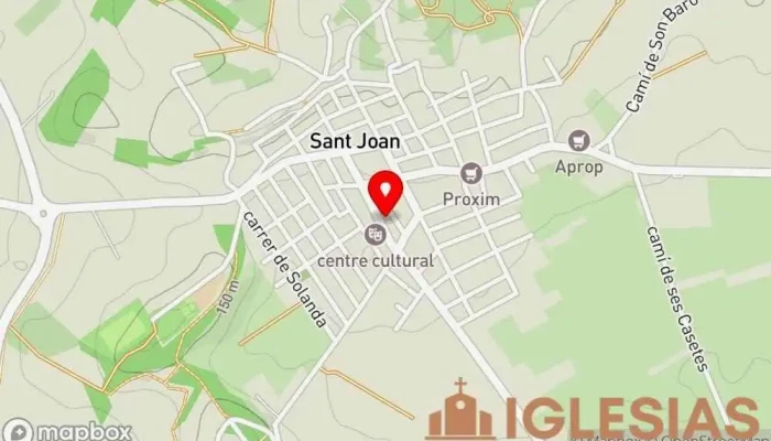 mapa de Interior de la esglesia Iglesia en Sant Joan