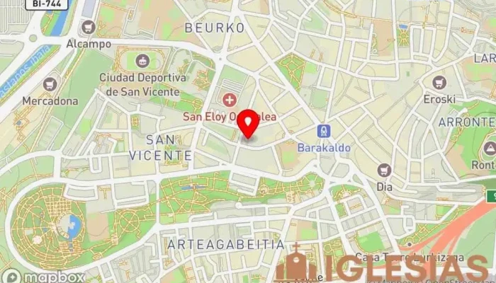 mapa de IPUE BARAKALDO - Iglesia Pentecostal Unida en Europa - IPUC Iglesia pentecostal en Barakaldo