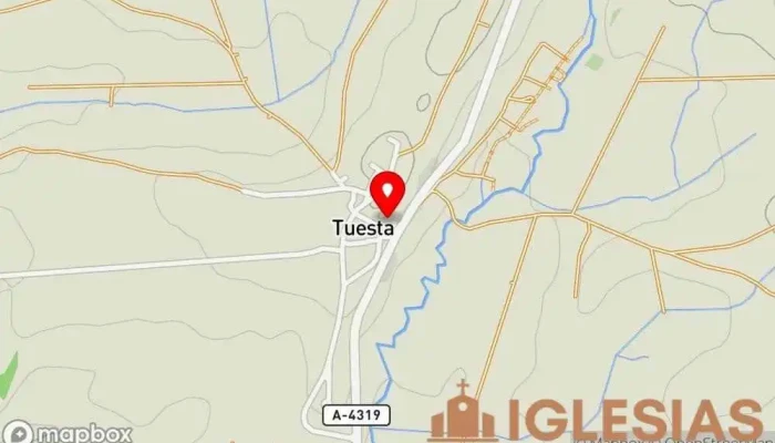 mapa de Jasokundeko Andra Mari Eliza/Iglesia de Nuestra Señora de la Asunción Iglesia, Atracción turística en Tuesta