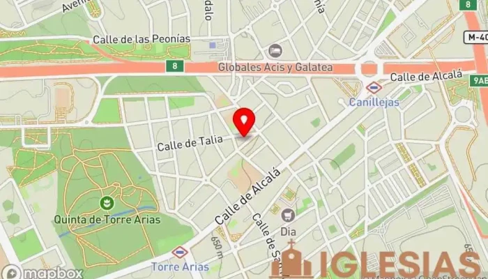 mapa de La iglesia en Madrid Iglesia en Madrid
