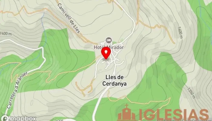 mapa de Mare de Déu del Roser de Lles Iglesia en Lles de Cerdanya