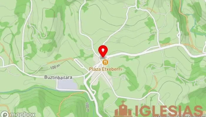 mapa de Milian Deunaren Parrokia/Parroquia de San Millán Iglesia en Zizurkil