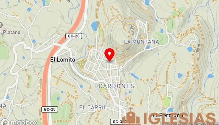 mapa de Obispado Diocesis De Canarias Iglesia en Cardones