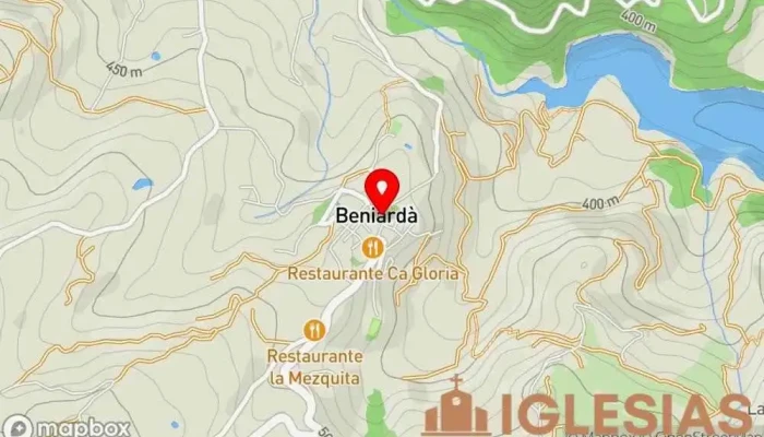 mapa de Parroquia católica San Juan Bautista Lugar de culto en Beniardà