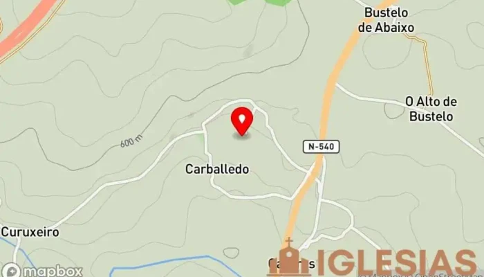 mapa de Parroquia católica Santa María Parroquia en Carballedo