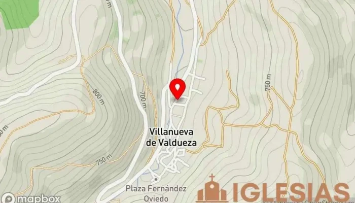 mapa de Parroquia de La Asunción Parroquia en Villanueva de Valdueza