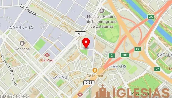mapa de Parroquia de las Santas Juliana y Semproniana Parroquia en Sant Adrià de Besòs
