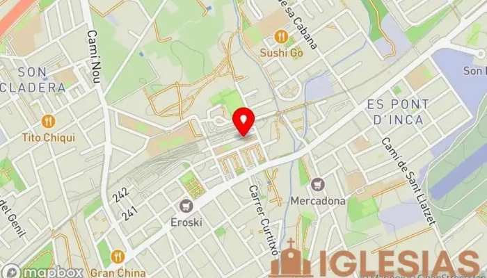 mapa de Parroquia de Nuestra Señora de Lluc de Palma - Virgen de Lluc Iglesia, Parroquia en Palma