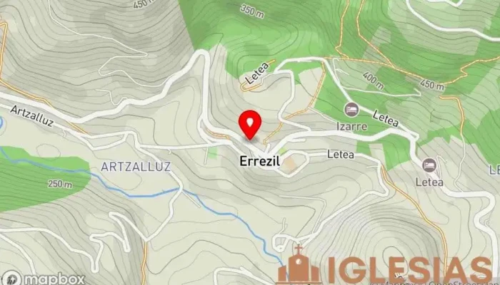 mapa de Parroquia de Regil Iglesia en Errezil