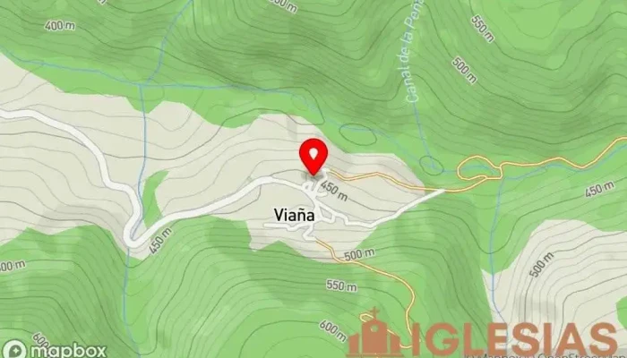 mapa de Parroquia de San Andrés Iglesia católica en Viaña