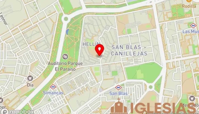 mapa de Parroquia de San Blas Iglesia católica en Madrid