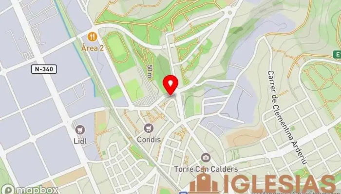 mapa de Parroquia de San Juan Bautista Iglesia católica en Sant Feliu de Llobregat