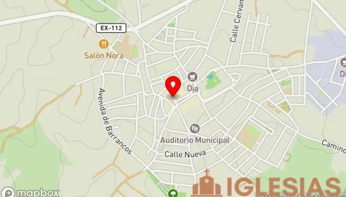 mapa de Parroquia de San Marcos Evangelista Parroquia en Oliva de la Frontera