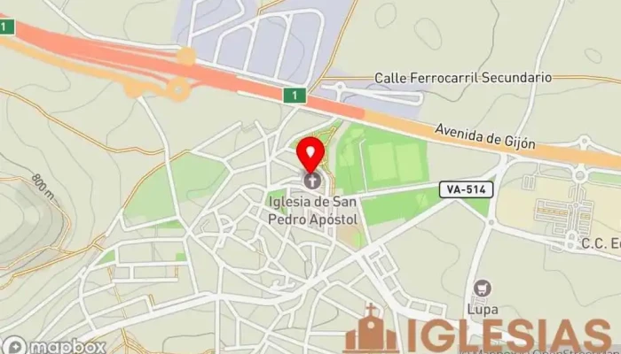mapa de Parroquia de San Pedro Apóstol Parroquia en Zaratán