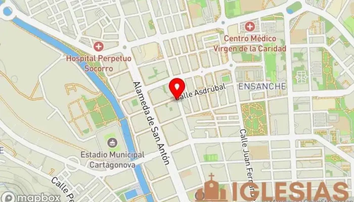 mapa de Parroquia de San Vicente de Paúl Iglesia católica en Cartagena