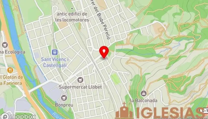 mapa de Parroquia de San Vicente Lugar de culto en Sant Vicenç de Castellet
