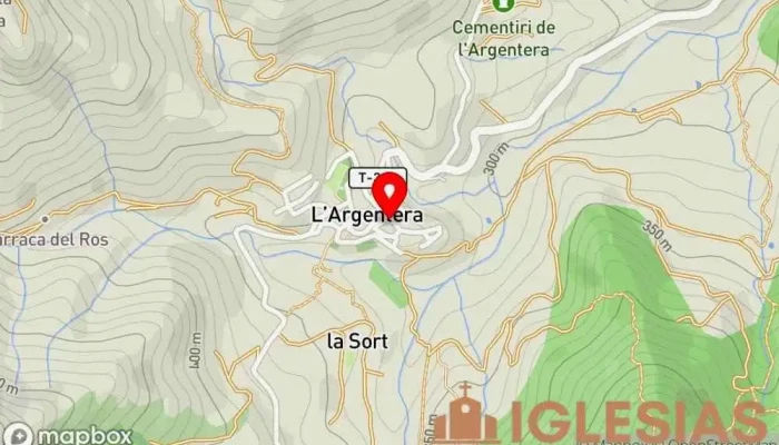 mapa de Parròquia de Sant Bartomeu Apòstol Iglesia católica en L'Argentera