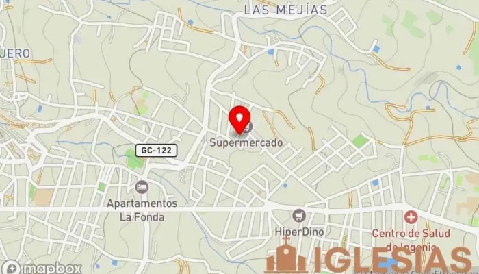 mapa de Parroquia del Santo Cristo Iglesia católica, Organización religiosa en Ingenio