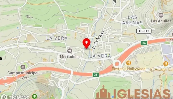 mapa de Parroquia Ntra. Sra. de Candelaria Iglesia católica en Puerto de la Cruz