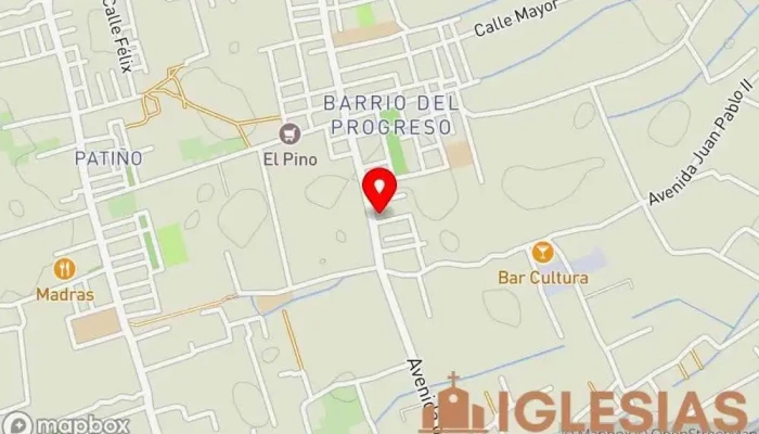 mapa de Parroquia Ntra. Sra. de la Esperanza del Progreso Iglesia católica en San Benito - Progreso