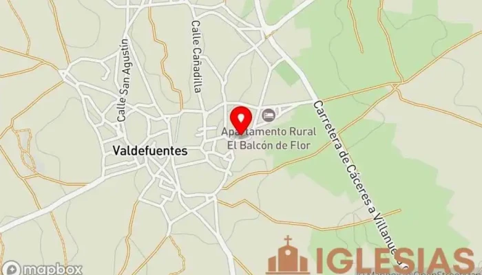 mapa de Parroquia Nuestra Señora de la Asunción y San Agustín Parroquia en Valdefuentes