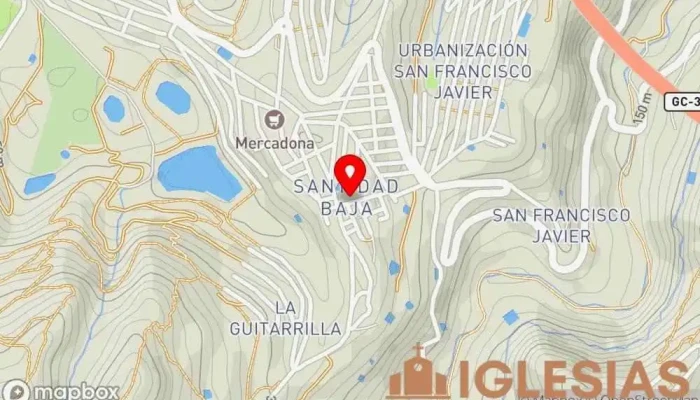 mapa de Parroquia Nuestra Señora Del Carmen, Santidad. Iglesia católica en Arucas