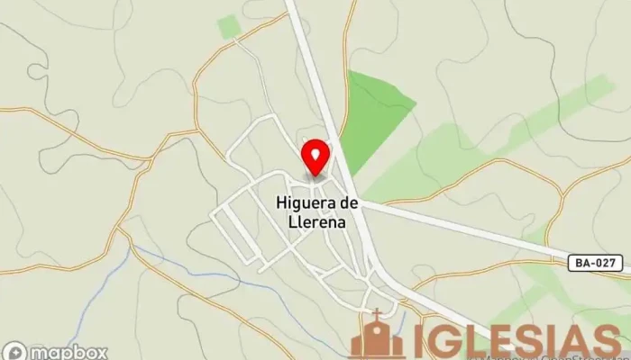 mapa de Parroquia Nuestra Señora Del Valle Iglesia católica en Higuera de Llerena