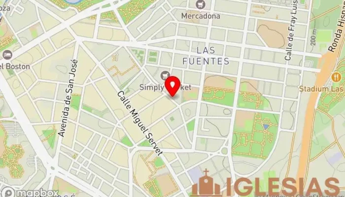 mapa de Parroquia Ortodoxa Rumana Iglesia ortodoxa en Zaragoza