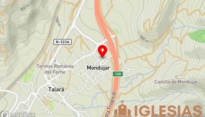 mapa de Parroquia San Juan Bautista Iglesia católica en Lecrín