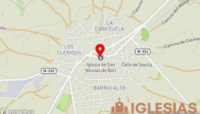 mapa de Parroquia San Nicolás de Bari Parroquia en Villaconejos