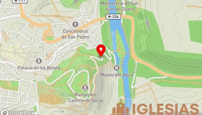 mapa de Ruinas de la iglesia de San Martín de la Cuesta Iglesia en Soria