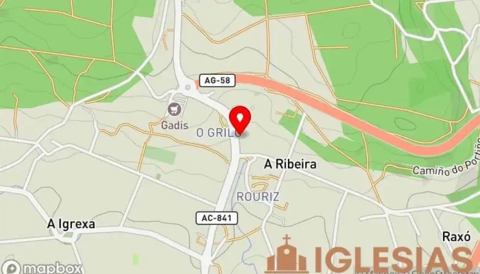 mapa de Salón del Reino de los Testigos de Jehová Lugar de culto en Teo