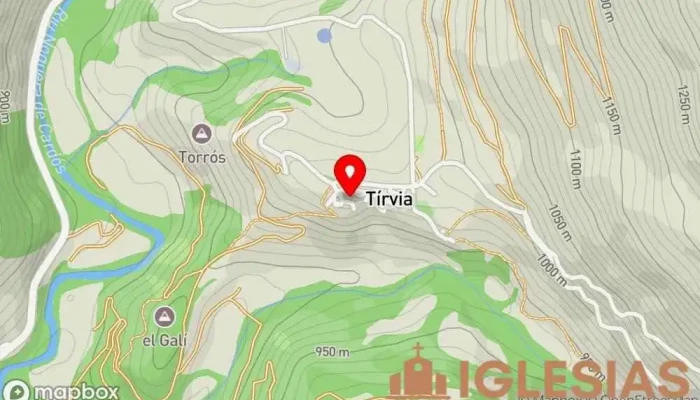mapa de San Félix de Tírvia Iglesia en Tírvia