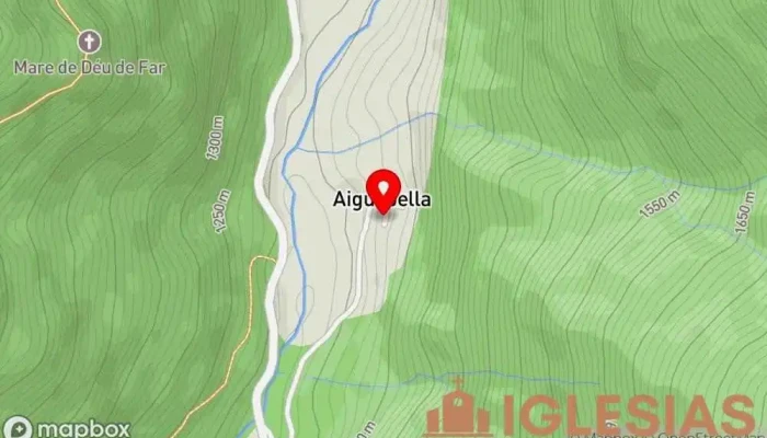 mapa de San Pedro de Aiguabella Iglesia en Aiguabella