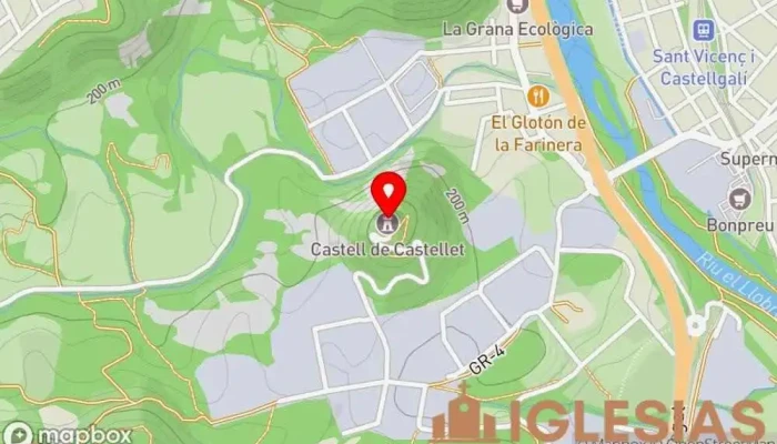 mapa de Santa Maria de Castellet Iglesia católica en Sant Vicenç de Castellet
