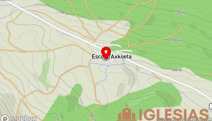 mapa de Sorkunde Garbiaren Eliza/Iglesia de la purísima concepción Iglesia en Axkoeta